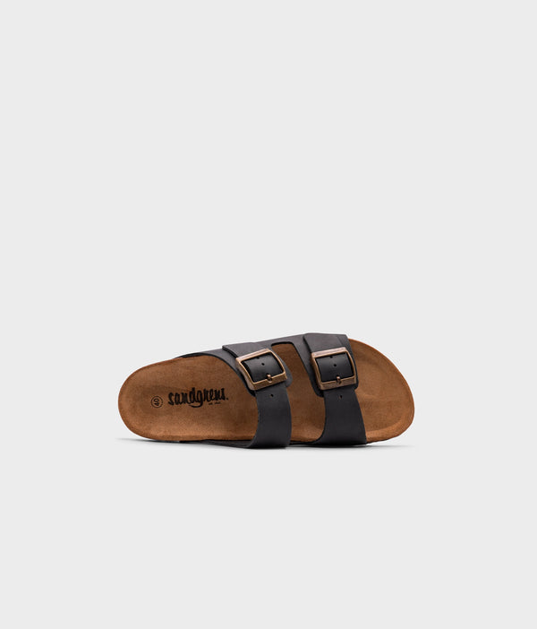 Sandgrens Costa Classic Cork Sandals Black Ember (Nubuck)