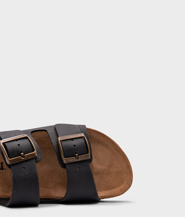 Sandgrens Costa Classic Cork Sandals Black Ember (Nubuck)