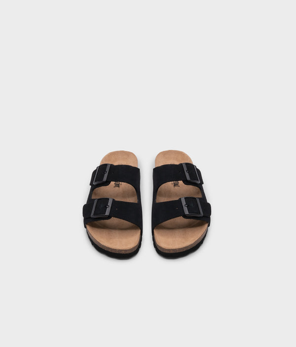 Sandgrens Costa Classic Cork Sandals Black Ember (Suede)
