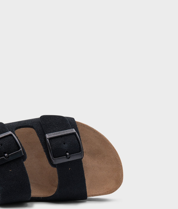 Sandgrens Costa Classic Cork Sandals Black Ember (Suede)