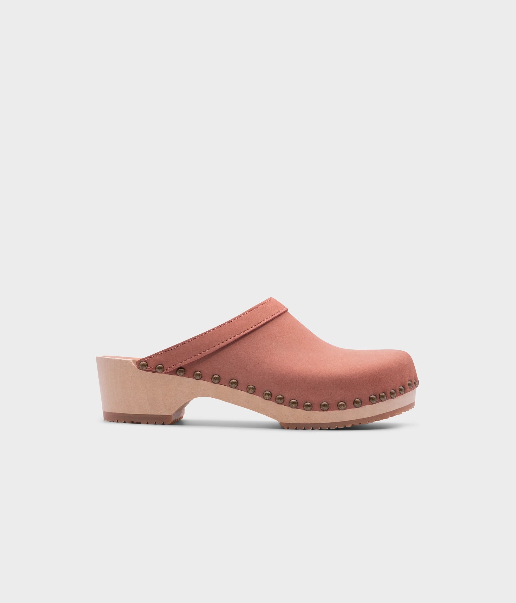 sandgrens Athens studded clog mule Blush