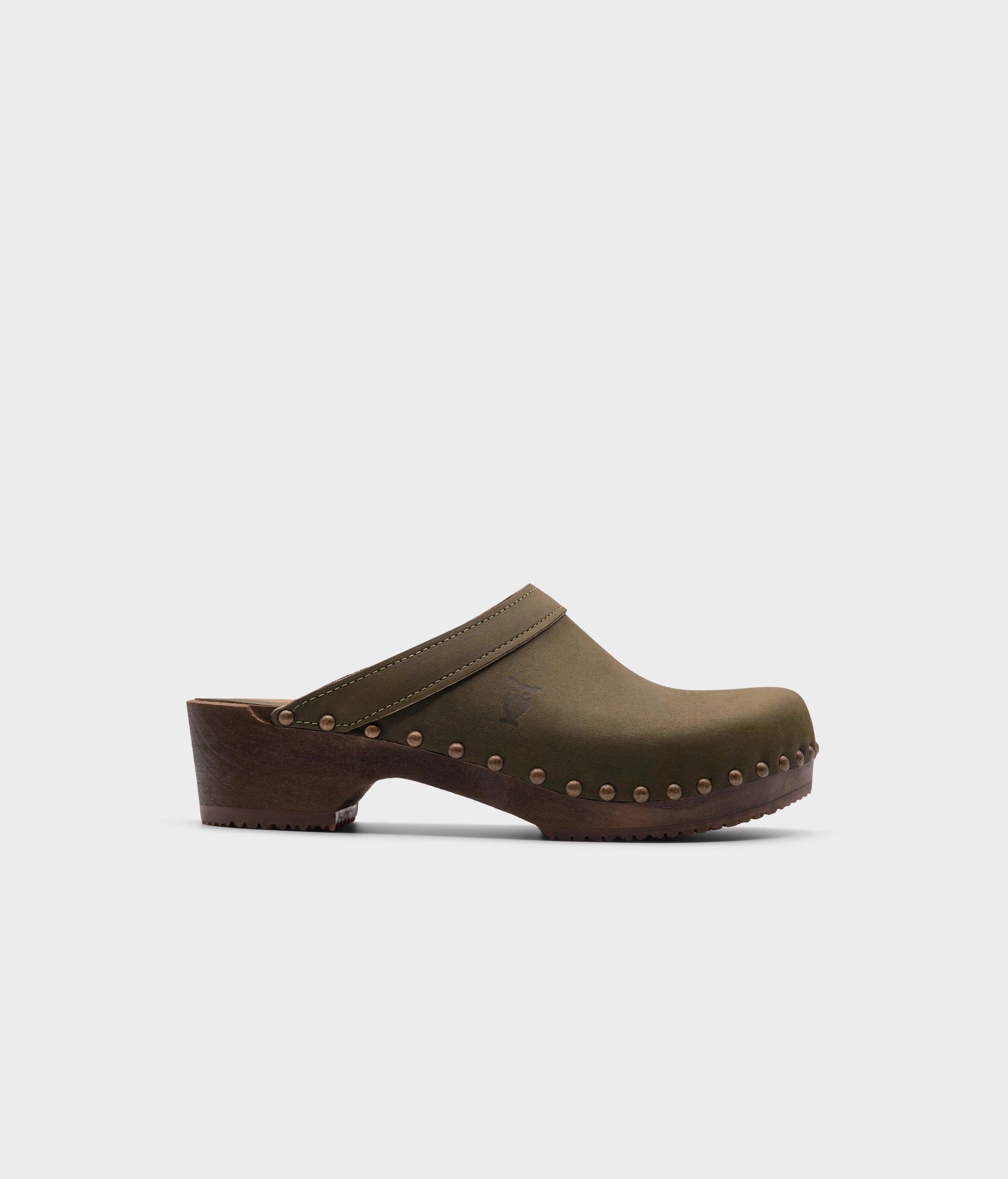 sandgrens Athens studded clog mule Olive