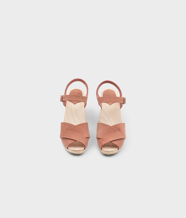 Sandgrens Aurora Crossed Clog Sandal Blush