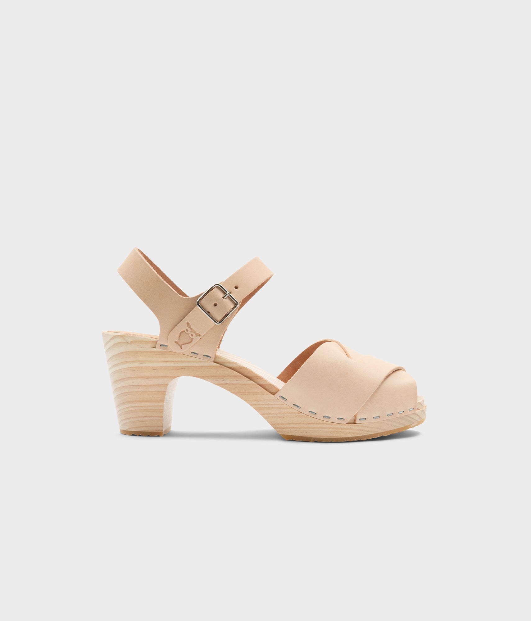 sandgrens Aurora crossed clog sandal Ecru