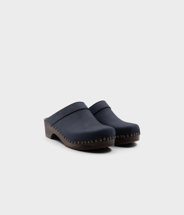 Sandgrens Bergen Studded Clog Mule Navy