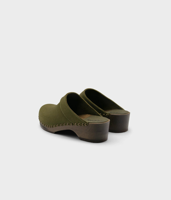 Sandgrens Bergen Studded Clog Mule Olive