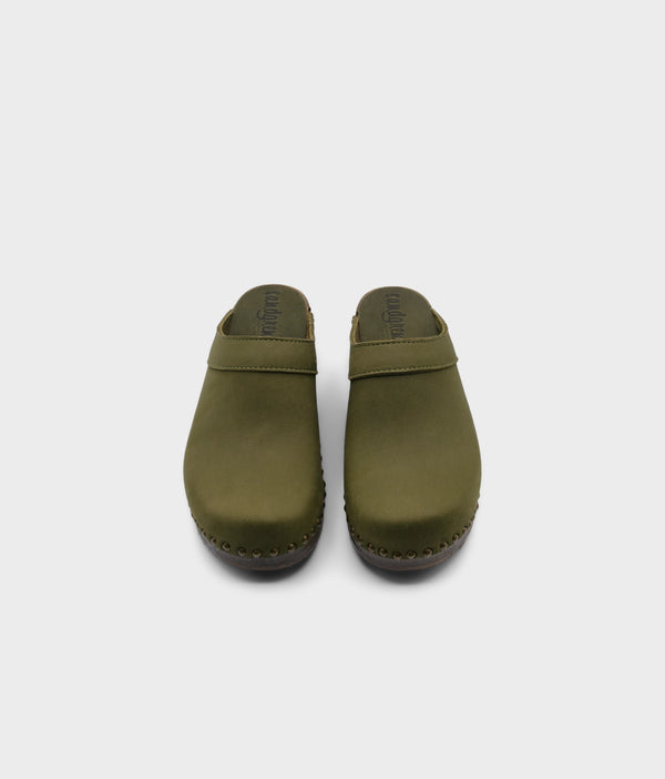 Sandgrens Bergen Studded Clog Mule Olive