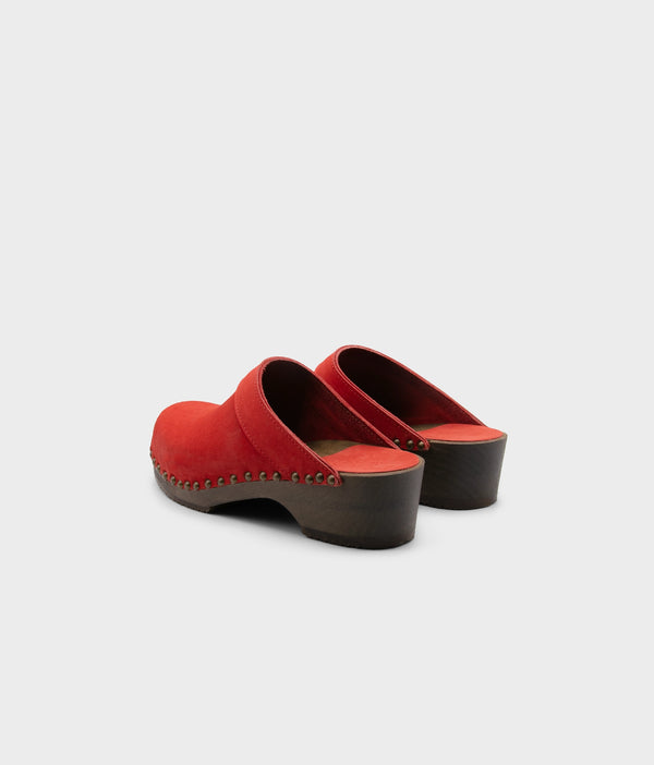 Sandgrens Bergen Studded Clog Mule Red