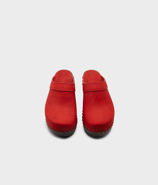 Sandgrens Bergen Studded Clog Mule Red