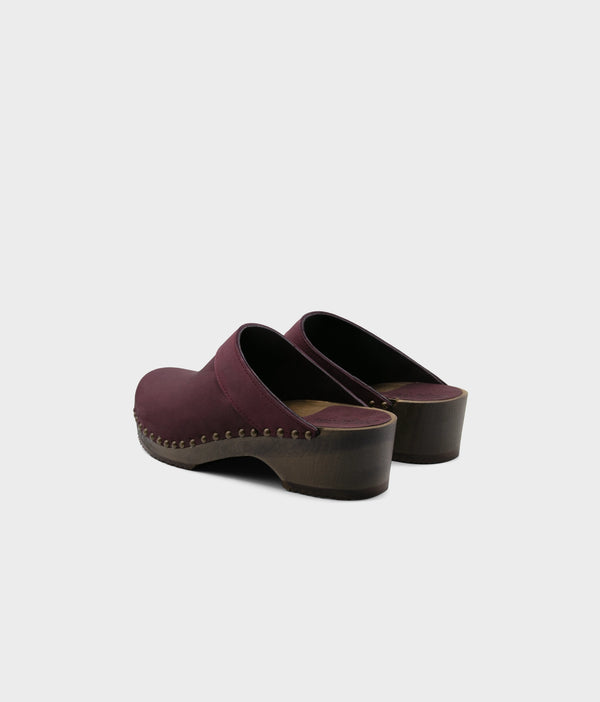 Sandgrens Bergen Studded Clog Mules Plum