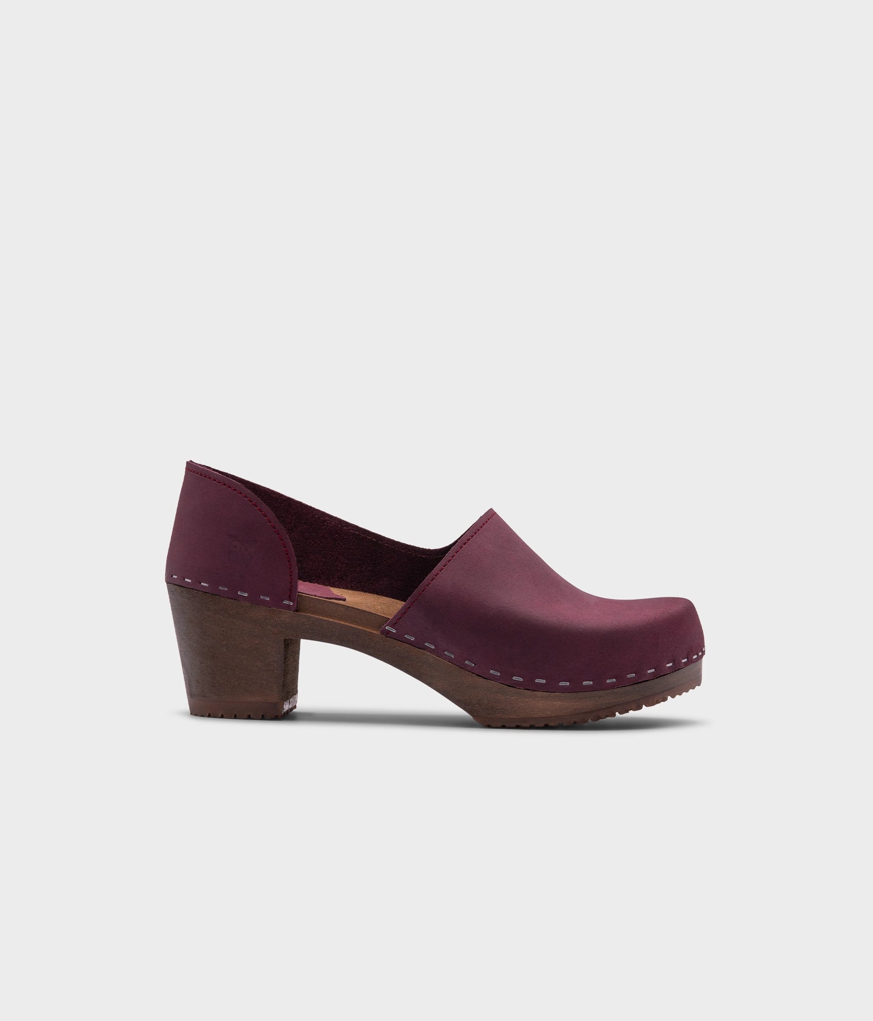 sandgrens Brett closed-back clogs Plum