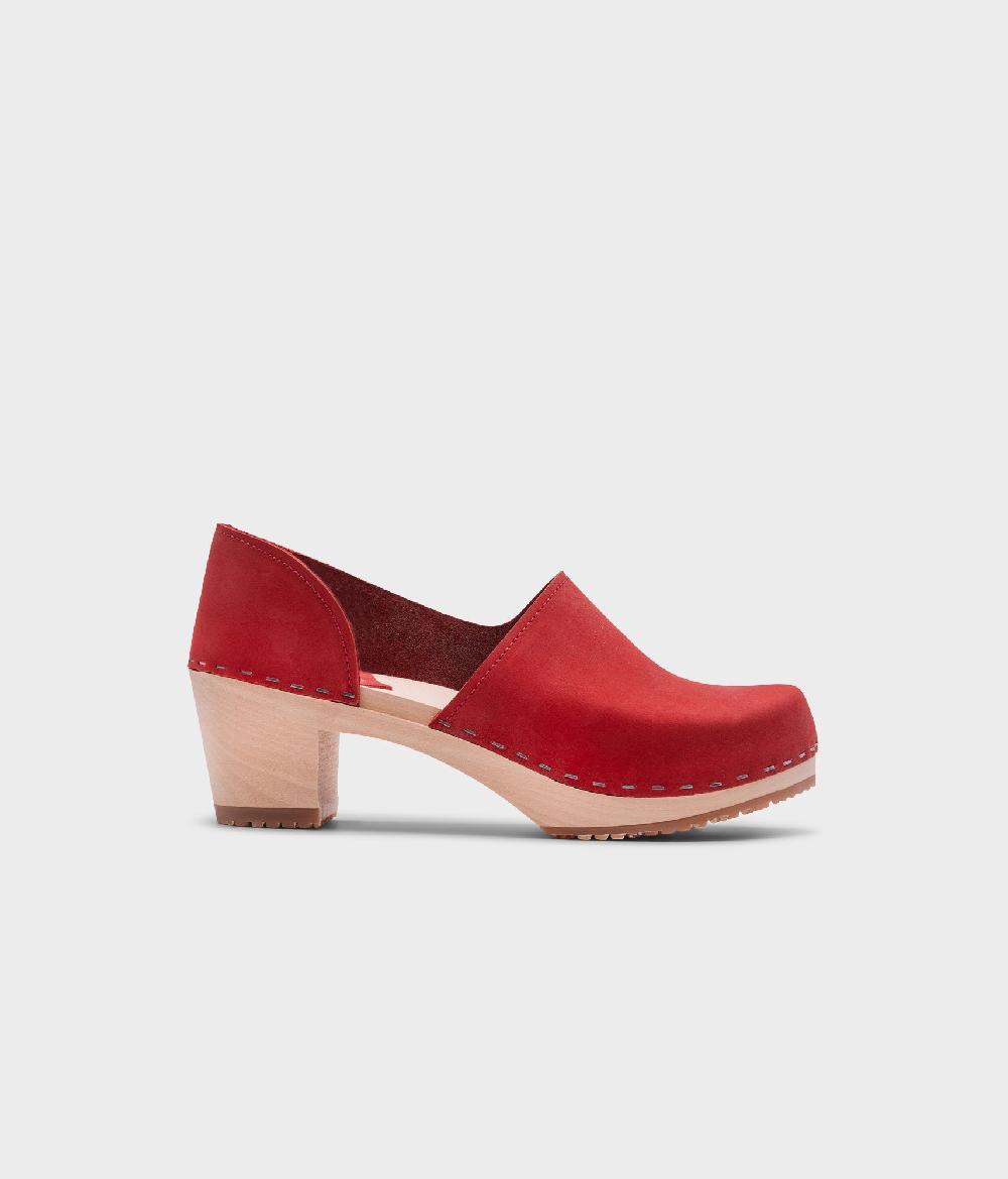 sandgrens Brett closed-back clogs Red