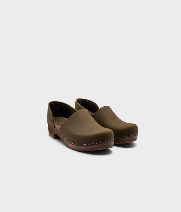 Sandgrens Brett Low Closed-back Clogs Olive