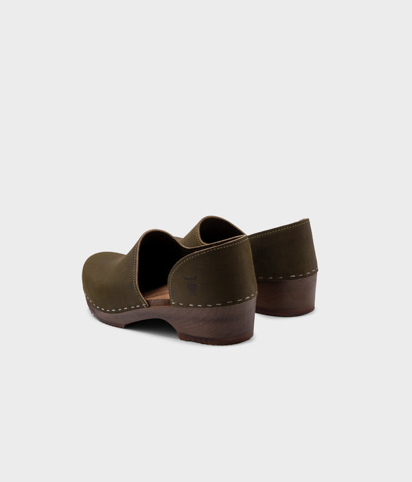 Sandgrens Brett Low Closed-back Clogs Olive