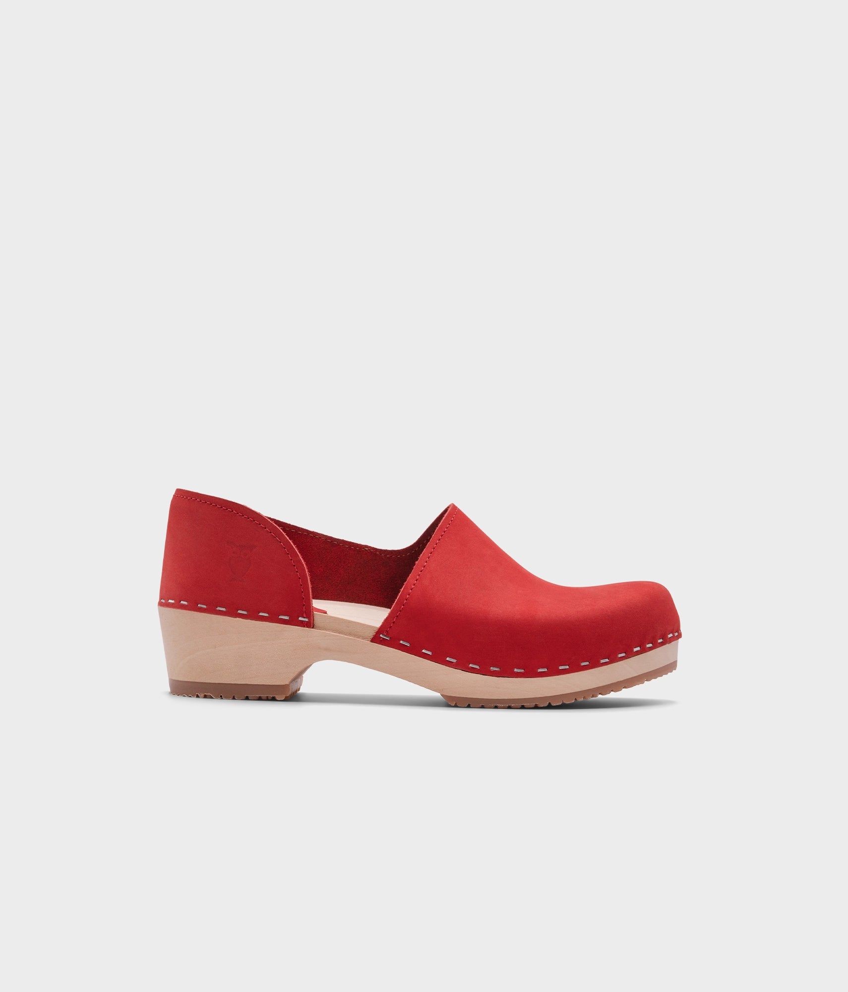 sandgrens Brett low closed-back clogs Red