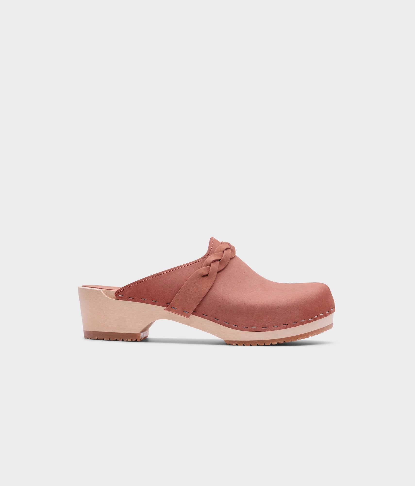 sandgrens Brussels braided clog mule Blush