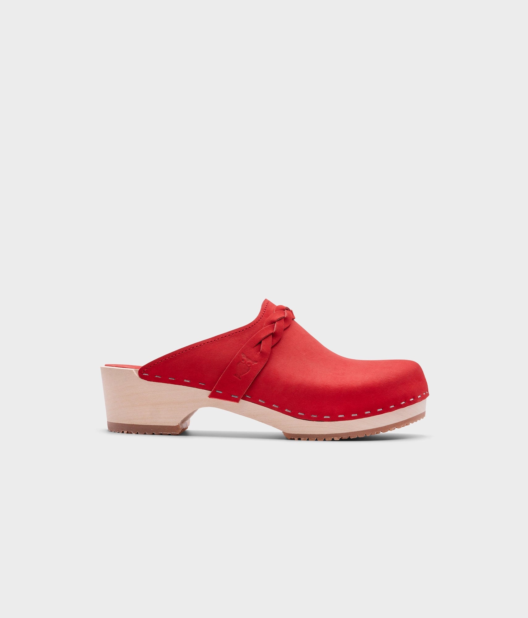 sandgrens Brussels braided clog mule Red