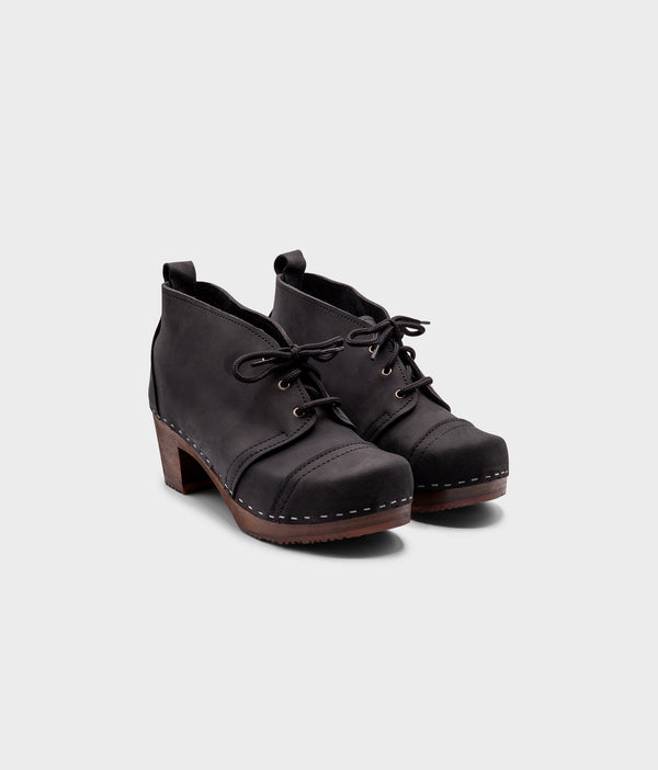 Sandgrens Chukka Cap Toe Clog Boots Black