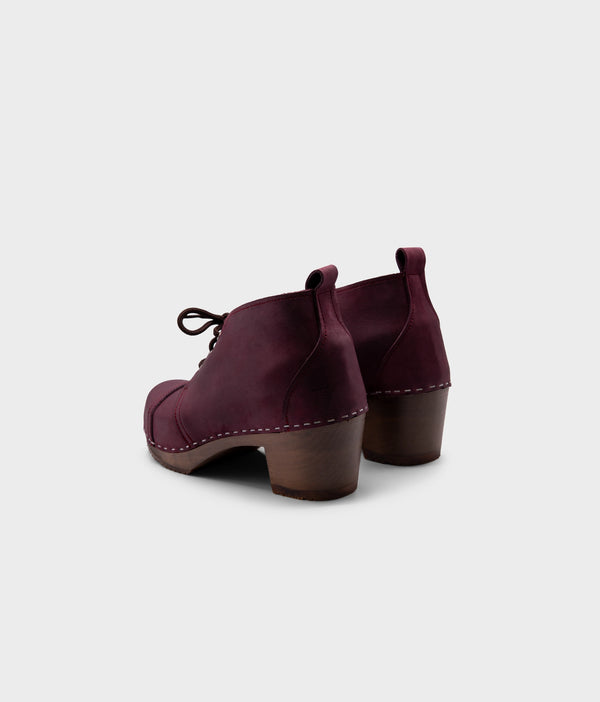 Sandgrens Chukka Cap Toe Clog Boots Plum