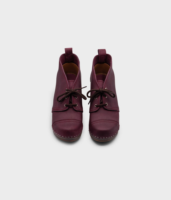 Sandgrens Chukka Cap Toe Clog Boots Plum