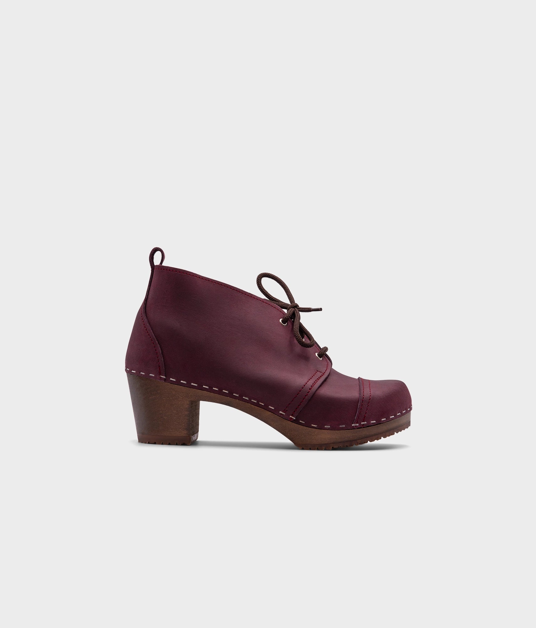 sandgrens Chukka cap toe clog boots Plum