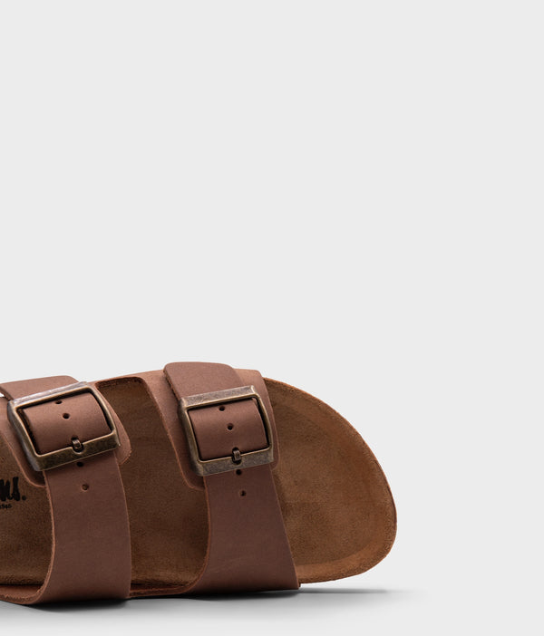 sandgrens Costa Classic Cork Sandals Hazel Brown