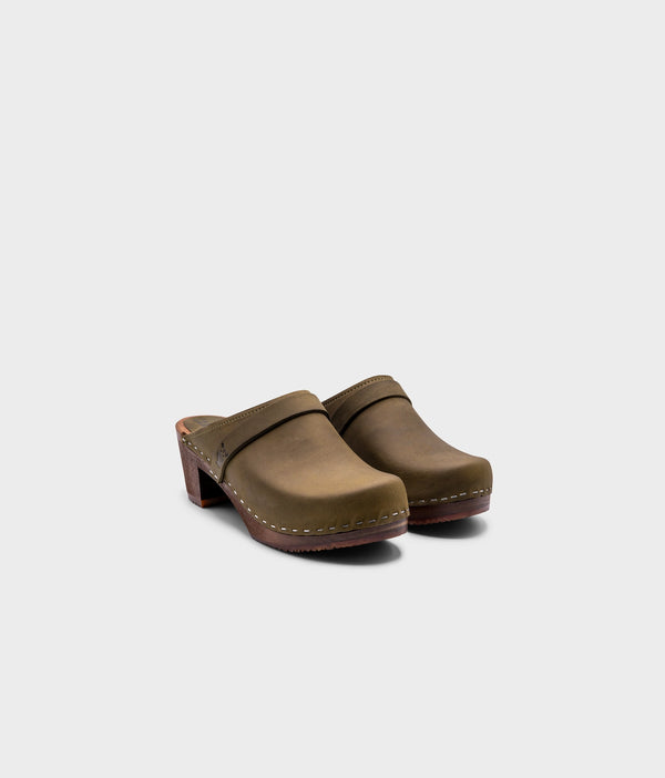 Sandgrens Dublin Classic Clog Mule Olive