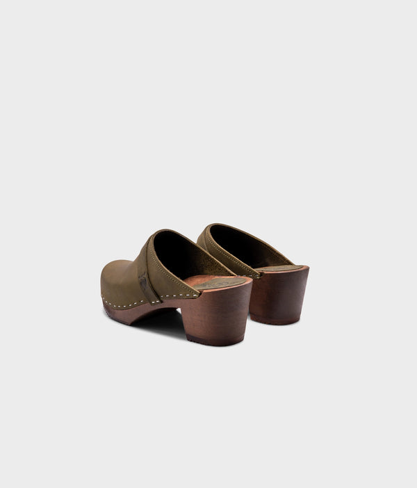 Sandgrens Dublin Classic Clog Mule Olive