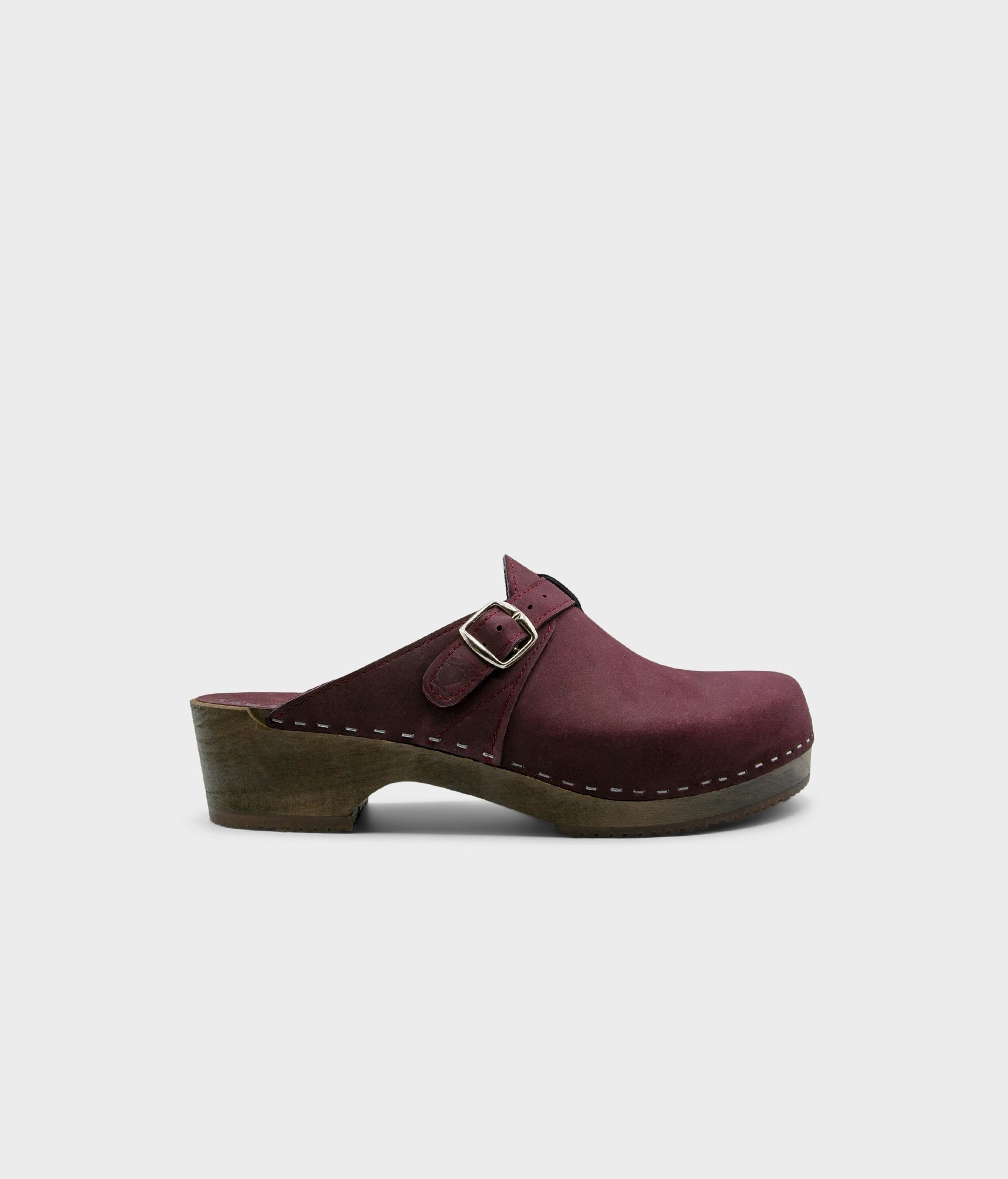 sandgrens Halmstad buckled clog mules Plum