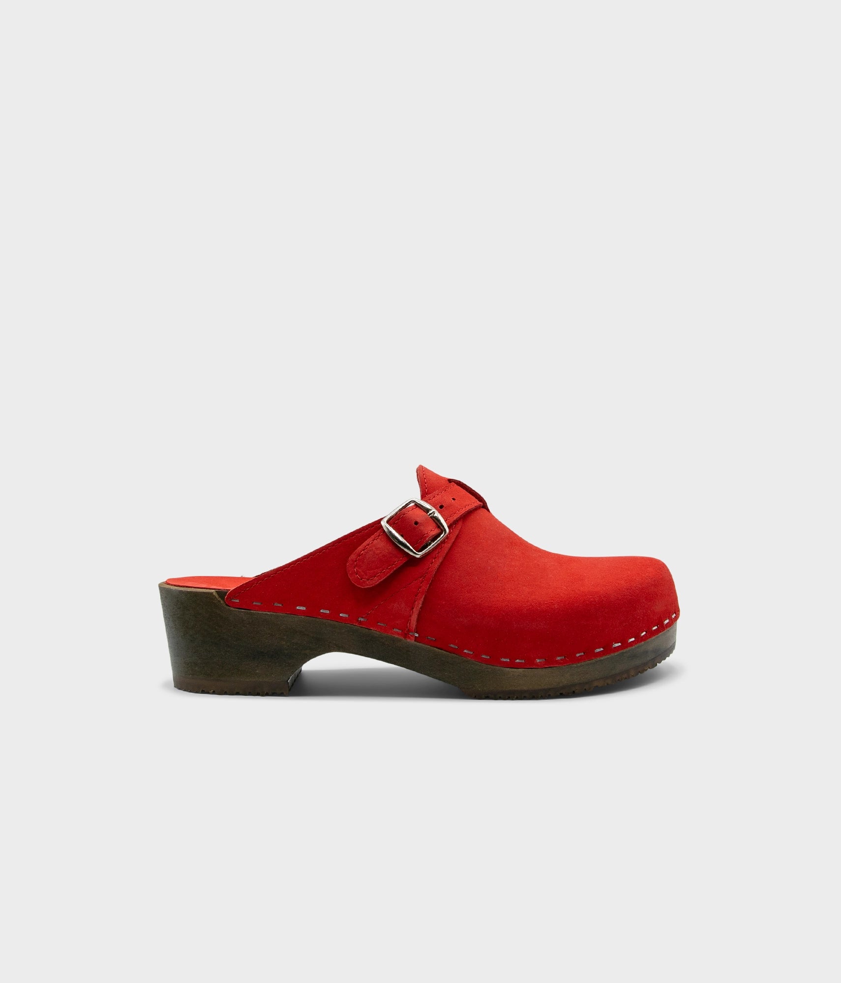 sandgrens Halmstad buckled clog mules Red