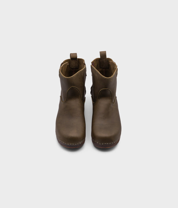 Sandgrens Manhattan Low Clog Boots Olive