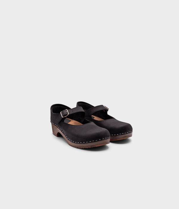 Sandgrens Mary Jane Clogs Black