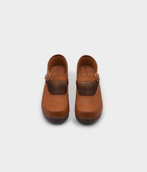 Sandgrens Mary Jane Clogs Dexter Tan