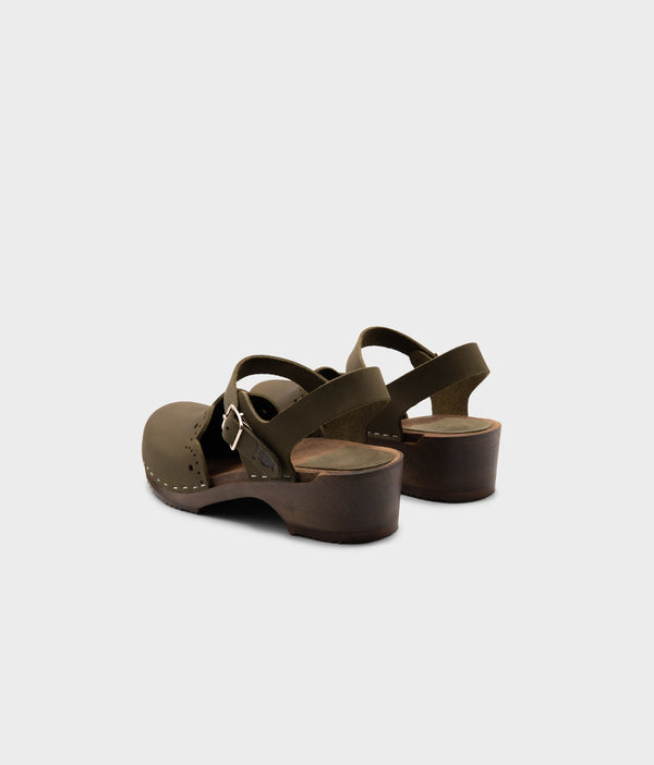 Sandgrens Milan Clog Sandals Olive