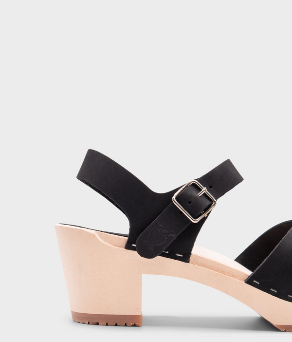 Sandgrens Monroe Crossed Clog Sandal Black