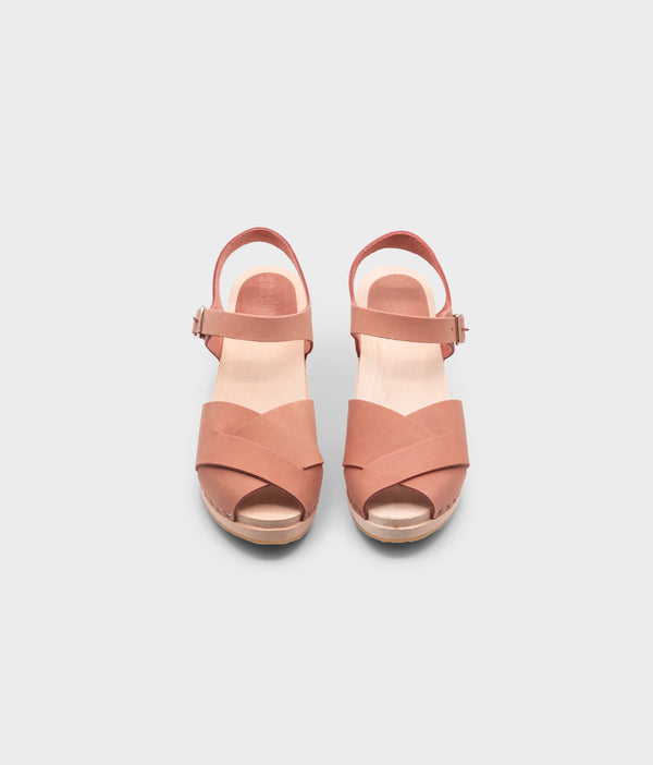 Sandgrens Monroe Crossed Clog Sandal Blush