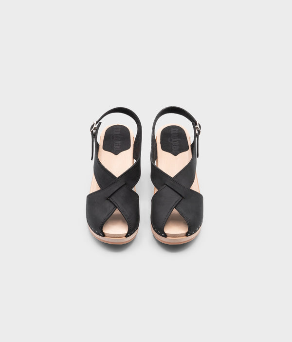 Sandgrens Morocco Crossed Clog Sandal Black