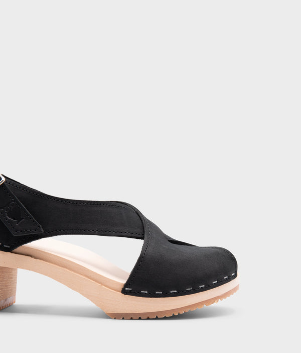 Sandgrens Morocco Crossed Clog Sandal Black