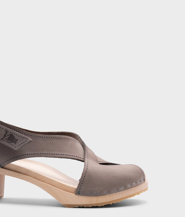 Sandgrens Morocco Crossed Clog Sandal Stone