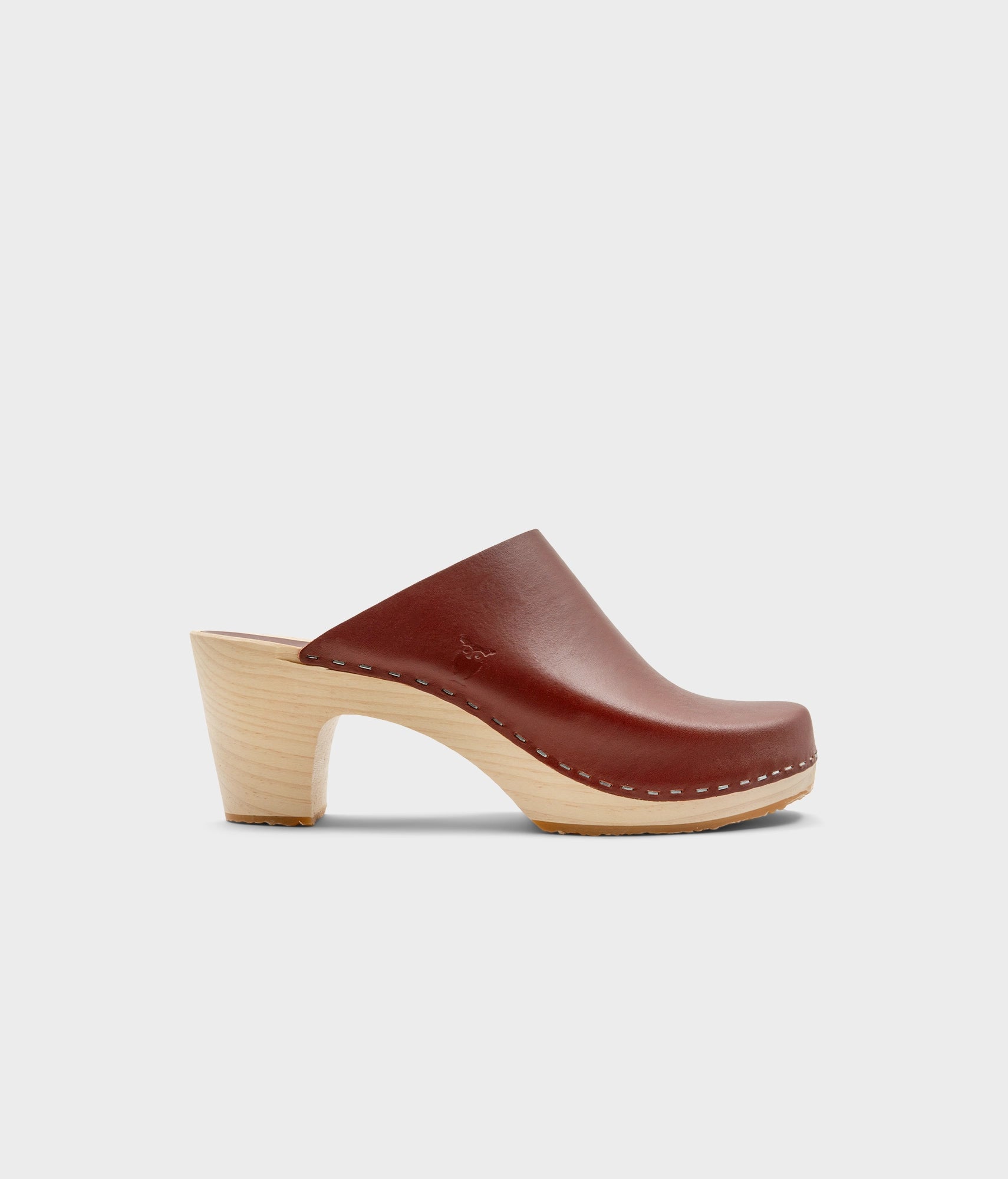 sandgrens Rhodes minimalistic clog mule Cognac