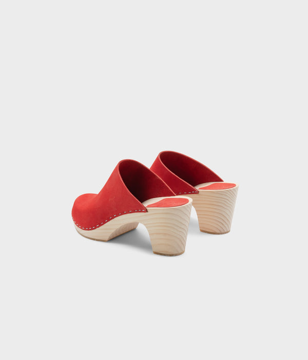 Sandgrens Rhodes Minimalistic Clog Mule Red