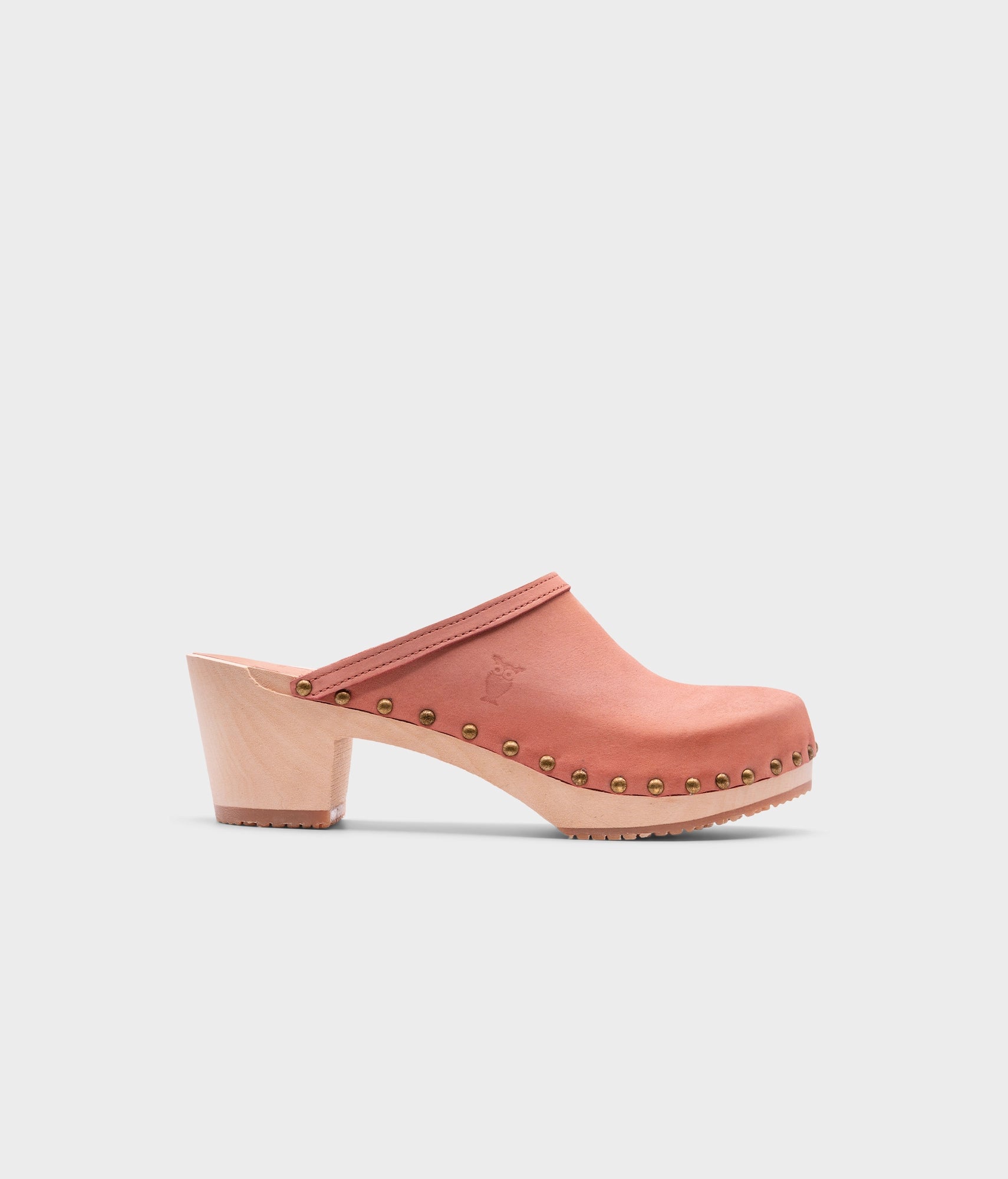 sandgrens Rome studded clog mule Blush