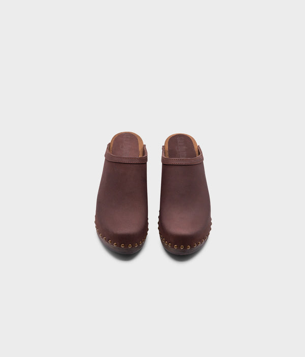 Sandgrens Rome Studded Clog Mule Fudge