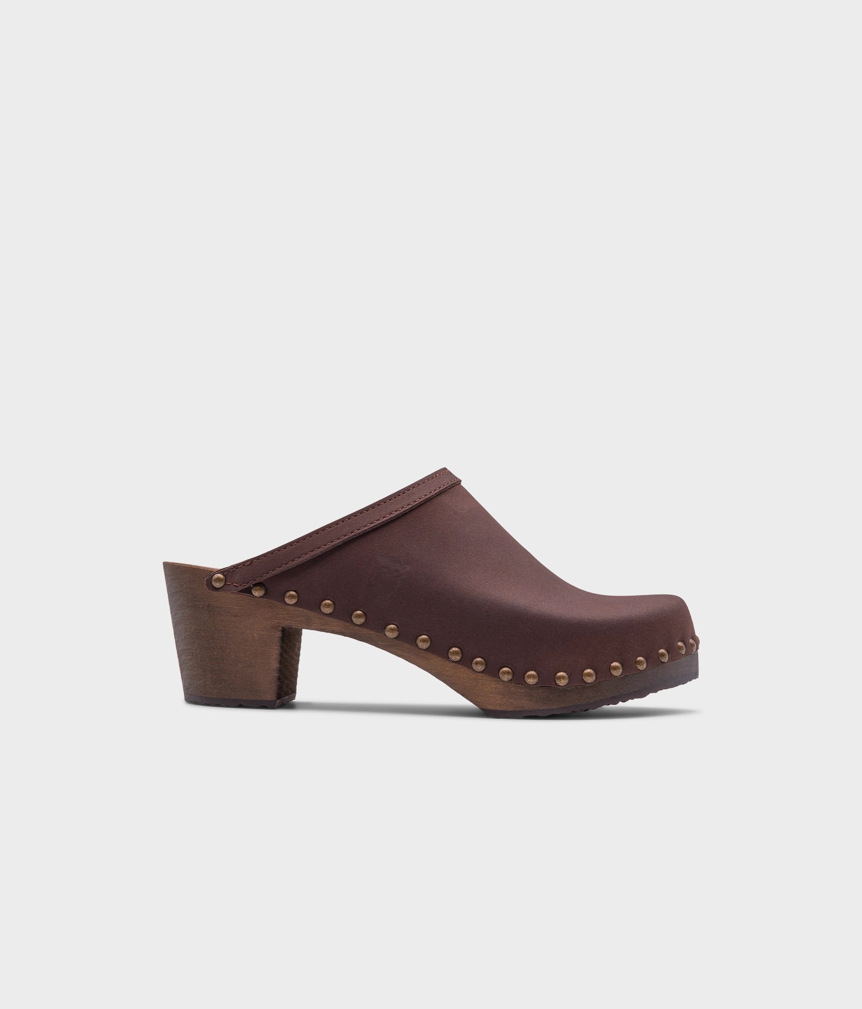 sandgrens Rome studded clog mule Fudge