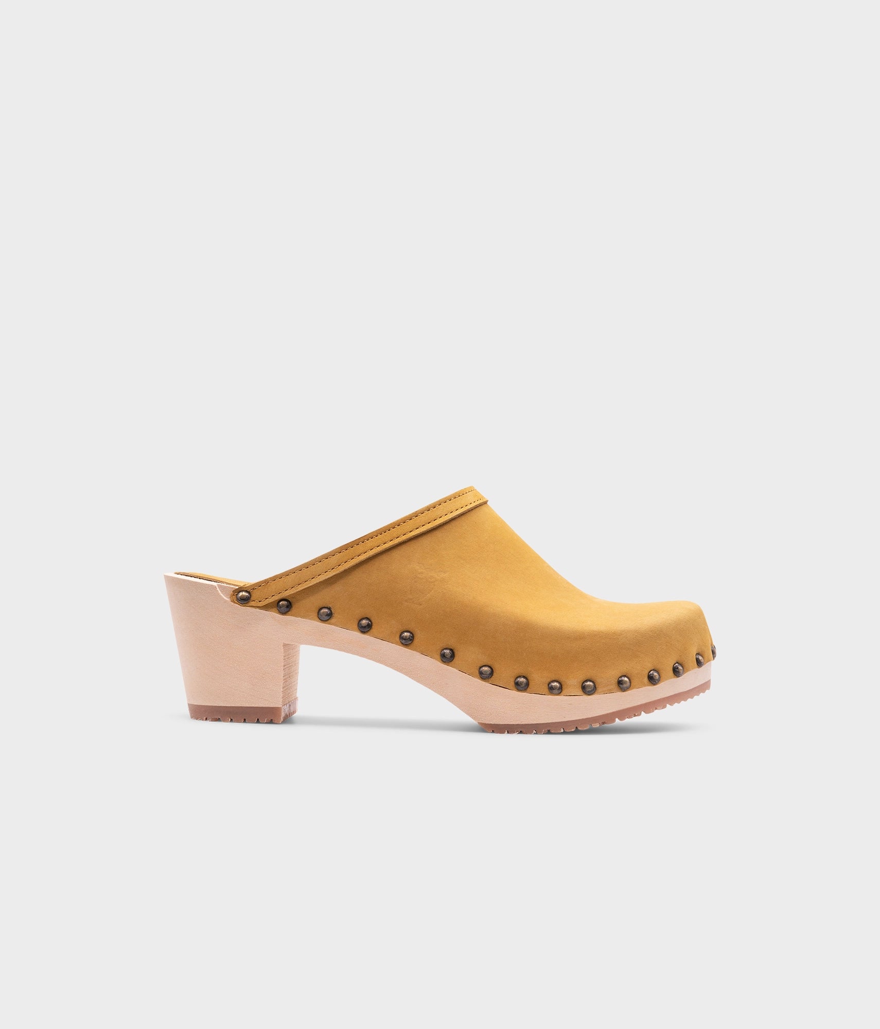 sandgrens Rome studded clog mule Royal Yellow