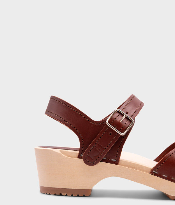 Sandgrens Saragasso Classic Clog Sandal Cognac