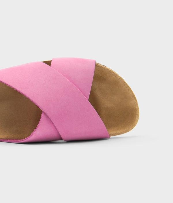 Sandgrens Soria Criss-cross Cork Sandal Magenta