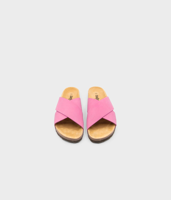 Sandgrens Soria Criss-cross Cork Sandal Magenta