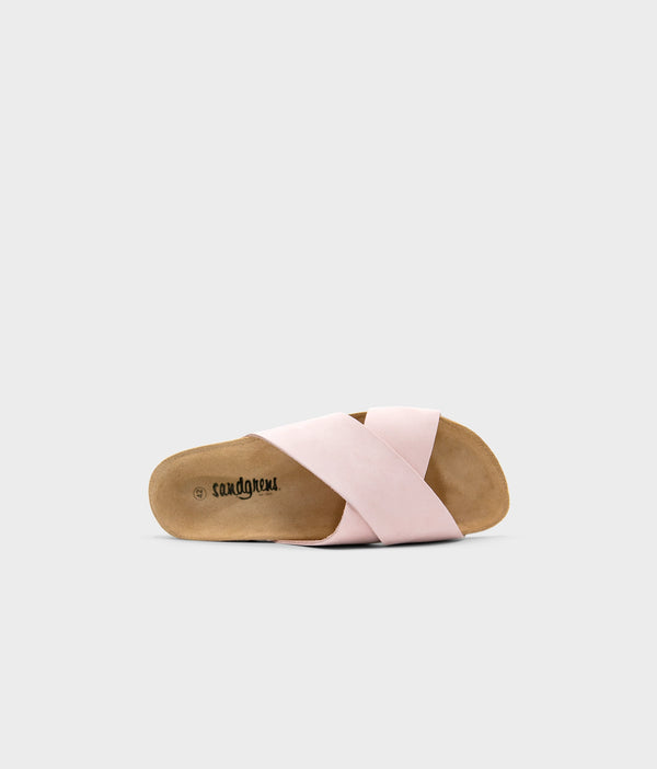 Sandgrens Soria Criss-cross Cork Sandal Pale Pink