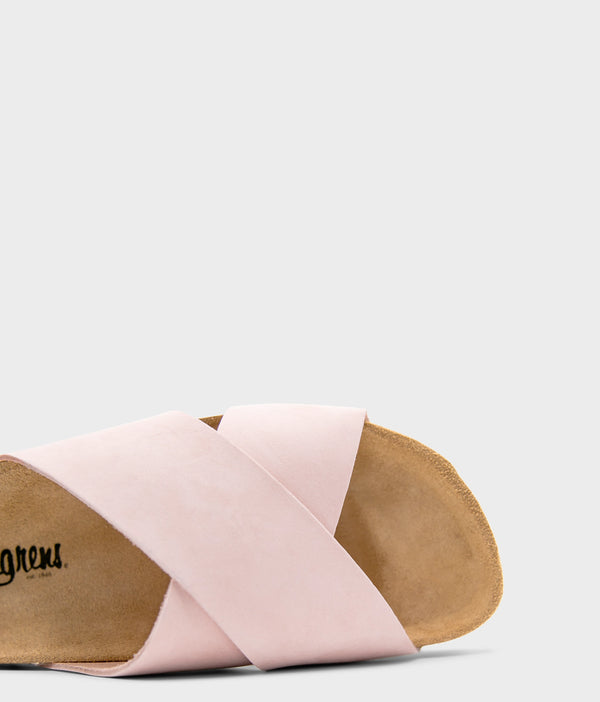 Sandgrens Soria Criss-cross Cork Sandal Pale Pink